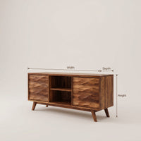 Solid Wood Bathroom Vanity Handcrafted Wave Doors Design, view 3