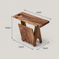 Solid Wood Sofa Arm Table Farmhouse Armrest Cozy Living Room, view 3