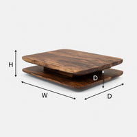 Two Thick Tiers, One Hidden Plinth: Coffee Table in Wood, view 3