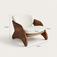 Solid Wood Chair Natural Living Room, view 3
