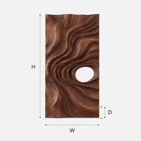 Deepcurrent Walnut Wall Art in Two Carved Panels, view 3 — view 3