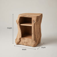 Solid Wood Nightstand Handcrafted Side Cabinet Bedroom, view 3