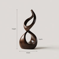 Solid Wood Sculpture Wall Art Rustic Large Outdoor Garden, view 3