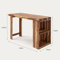 Solid Wood Bar Table Tropical Live Edge Balcony Outdoor Patio, view 3