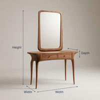 Solid Wood Dressing Table Elegant Handmade Vanity With Drawers Bedroom, view 3