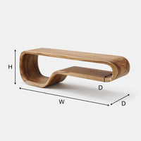 Ribbonline Floating TV Console in Sculpted Walnut, view 3