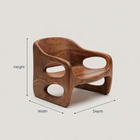 Solid Wood Chair Accent With Rounded Frame Living Room, view 3