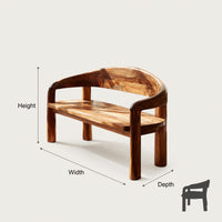 Solid Wood Outdoor Garden Bench Solid Live Edge Entryway Modern Interiors, view 3