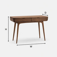 Console Table on Splayed Tapered Legs in Solid Walnut, view 3