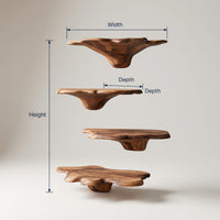 Solid Wood Mushroom Shelf Mid Century Halloween Living Room, view 3