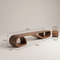 Scandinavian Sculptural Tv Console For Resort Interior Space, view 3