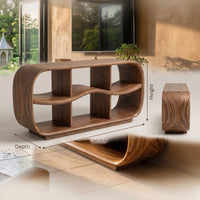 Contemporary Rounded Tv Console For Open Living Space, view 3