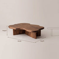 Organic Coffee Table With Cloud Shaped Tabletop For Home Decor, view 3