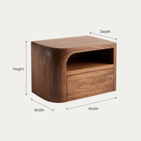 Solid Wood Nightstand Floating Bedroom, view 3