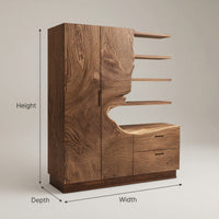 Solid Wood Bar Cabinet With Wine Storage Dining Room, view 3