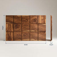 Solid Wood Headboard Minimal Grid Dark Contemporary Bedroom, view 3