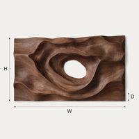 Hand Carved Dune Ridge Walnut Wall Art Relief Panel, view 3 — view 3