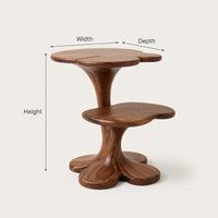 Solid Wood Nightstand Artistic With Sculptural Multi Tier Bedroom, view 3