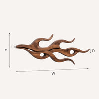 Twin Flame Walnut Wall Art Panel, Slim Silhouette, view 3 — view 3
