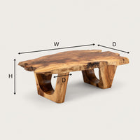 Live Edge Coffee Table on Twin Pedestals, Made to Order, view 3