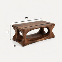 Thick Hardwood Blocks, Hollowed Into a Coffee Table, view 3