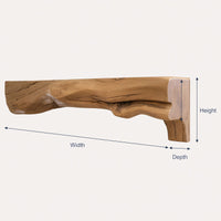 Solid Wood Floating Fireplace Mantel Natural Shelf Entryway, view 3