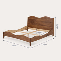 Solid Wood Bed Frame Luxury Set Headboard Bedroom, view 3