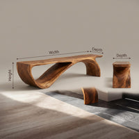 Architectural Bench Sculpted For Modern Hallway Decor, view 3