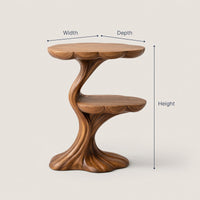 Solid Wood Nightstand Handcrafted Organic Branch Design Bedroom, view 3