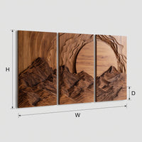 Layered Peaks and Rising Sun Wall Art, Set of Three, view 3 — view 3