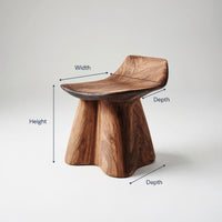 Solid Wood Teak Shower Bench Farmhouse Stool Rustic Bathroom Interiors, view 3