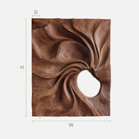 Spiral Vortex Carved Walnut Wall Relief Panel, view 3 — view 3