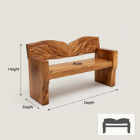 Solid Wood Outdoor Garden Bench Solid Entryway Natural Style Home, view 3