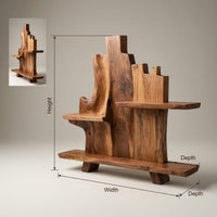 Solid Wood Wine Rack Rustic Wall Winestand Dining Lounge Bottle Showcase, view 3