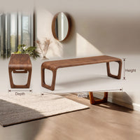 Elegant Sculptural Entryway Bench For Modern Hallway Seating, view 3