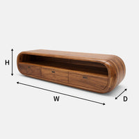 Capsule-Shaped TV Console for a Quiet Media Room, view 3