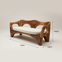 Solid Wood Sofa Mid Century Sculptural Frame Patio, view 3