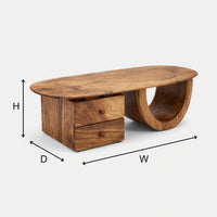 Two Drawers and a Long Breath: Oval Coffee Table, view 3