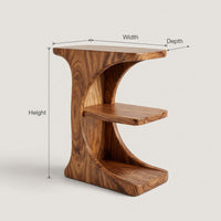 Solid Wood Nightstand With Storage Levels Bedroom, view 3