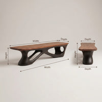 Contemporary Natural Wood Bench For Luxury Window Corner, view 3