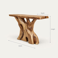 Solid Wood Teak Outdoor Table Solid Console Live Edge Design Entryway, view 3