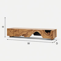 Live-Edge Scalloped Media Console in Solid Wood, view 3