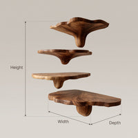 Solid Wood Mushroom Shelf Handcrafted Solid Entryway Living Room, view 3