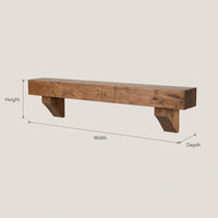 Solid Wood Floating Fireplace Mantel Rustic Shelf Living Room Cabin, view 3