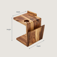 Solid Wood Sofa Arm Table Handcrafted Live Edge Armrest, view 3