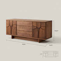 Solid Wood Sideboard Carved Living Room Dining, view 3