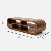 Hand-Shaped Waterfall Corners on a Walnut Media Console, view 3