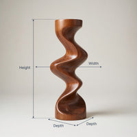 Solid Wood Sculpture Wall Art Rustic Solid Abstract Patio, view 3