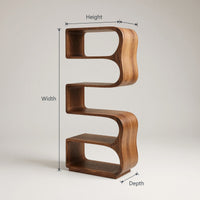 Solid Wood Standing Shelf Minimalist Sunlit Living Room, view 3