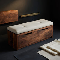 Solid Wood Entryway Storage Bench Minimalist Functional Design, view 4